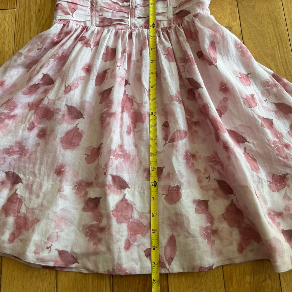 Bardot Kehlani Floral Puff Sleeve Mini Dress Coquette Romantic Pink Size S/4 - Picture 4 of 12
